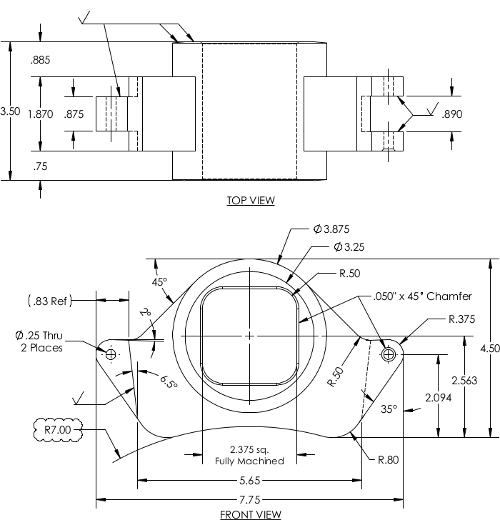 Product Drawing of Ductile Iron Chain Link
